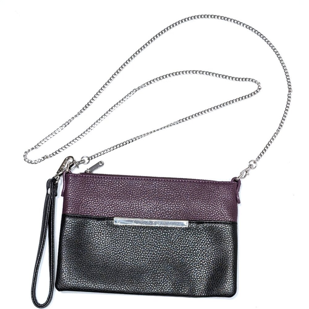 Women's Charming Charlie Clutch Purse Handbag with Silver Chain and Wrist Strap
